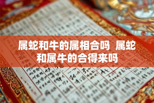 属蛇和牛的属相合吗 属蛇和属牛的合得来吗 属蛇和牛的属相合吗 属蛇和属牛的合得来吗