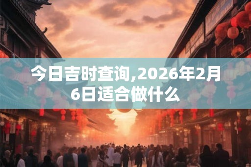 今日吉时查询,2026年2月6日适合做什么
