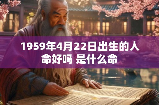1959年4月22日出生的人命好吗 是什么命
