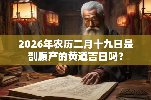2026年农历二月十九日是剖腹产的黄道吉日吗？