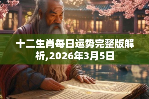 十二生肖每日运势完整版解析,2026年3月5日