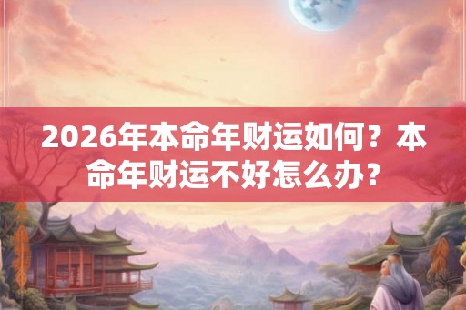2026年本命年财运如何？本命年财运不好怎么办？