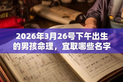 2026年3月26号下午出生的男孩命理，宜取哪些名字？