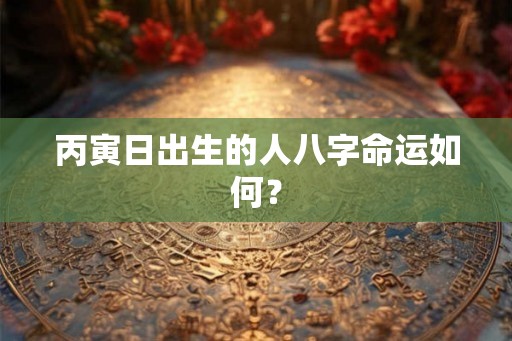 丙寅日出生的人八字命运如何？