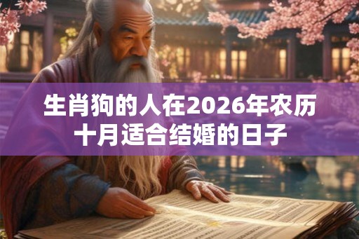 生肖狗的人在2026年农历十月适合结婚的日子