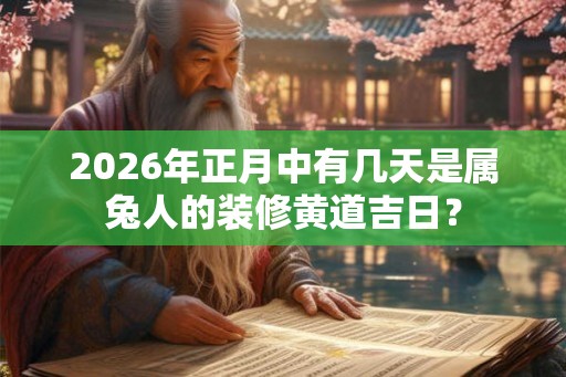2026年正月中有几天是属兔人的装修黄道吉日？