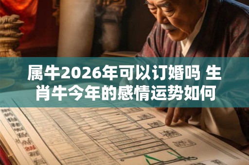 属牛2026年可以订婚吗 生肖牛今年的感情运势如何