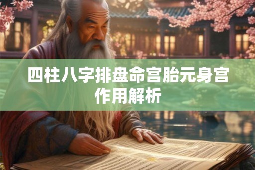 四柱八字排盘命宫胎元身宫作用解析