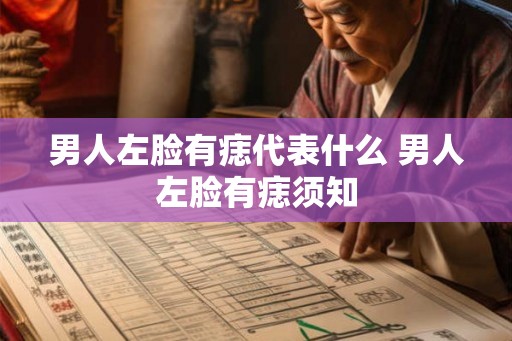 男人左脸有痣代表什么 男人左脸有痣须知