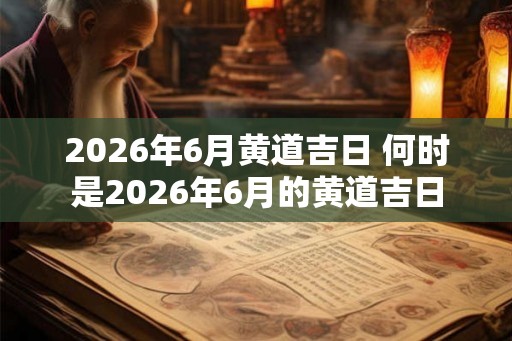 2026年6月黄道吉日 何时是2026年6月的黄道吉日