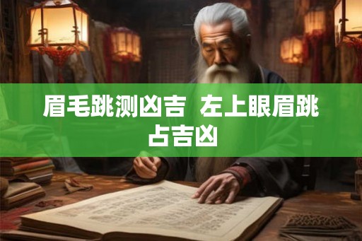 眉毛跳测凶吉  左上眼眉跳占吉凶