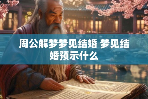 周公解梦梦见结婚 梦见结婚预示什么
