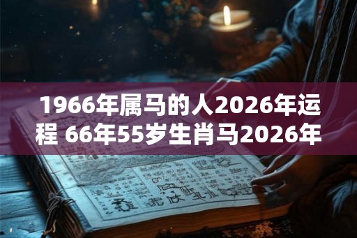 1966年属马的人2026年运程 66年55岁生肖马2026年运势