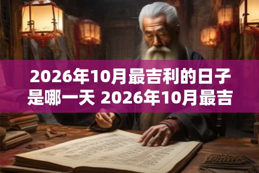 2026年10月最吉利的日子是哪一天 2026年10月最吉利日是何时
