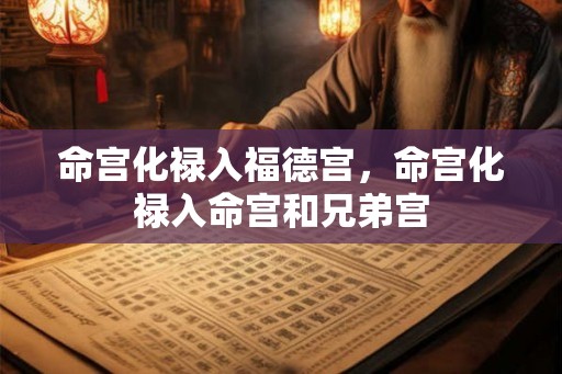 命宫化禄入福德宫，命宫化禄入命宫和兄弟宫