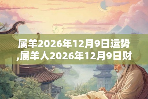 属羊2026年12月9日运势,属羊人2026年12月9日财运,生肖羊2026年12月9日运势