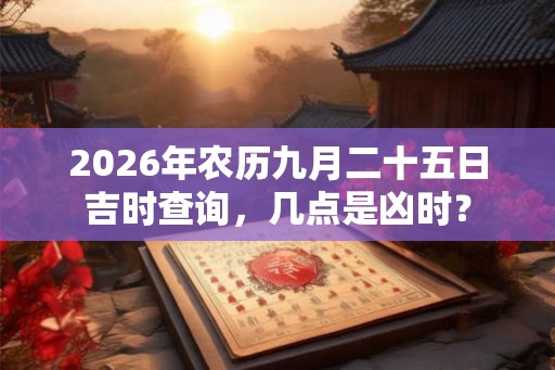 2026年农历九月二十五日吉时查询，几点是凶时？