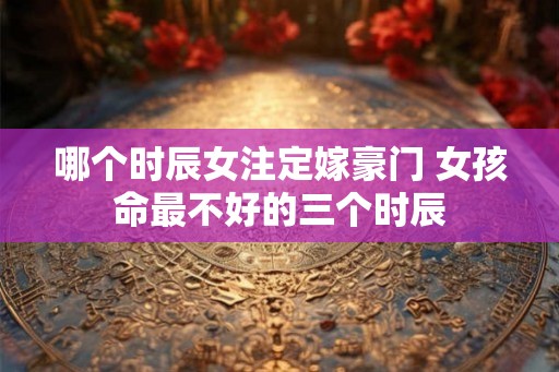 哪个时辰女注定嫁豪门 女孩命最不好的三个时辰 哪个时辰女注定嫁豪门 女孩命最不好的三个时辰