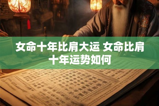 女命十年比肩大运 女命比肩十年运势如何