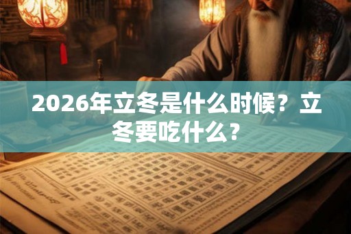 2026年立冬是什么时候？立冬要吃什么？