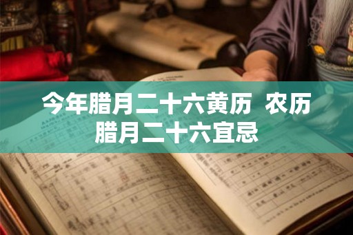 今年腊月二十六黄历  农历腊月二十六宜忌