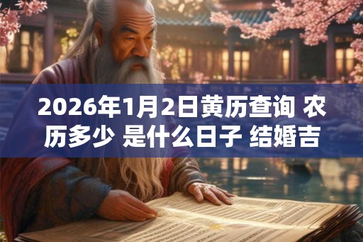 2026年1月2日黄历查询 农历多少 是什么日子 结婚吉时