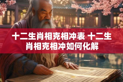 十二生肖相克相冲表 十二生肖相克相冲如何化解