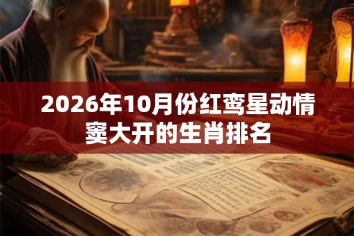 2026年10月份红鸾星动情窦大开的生肖排名