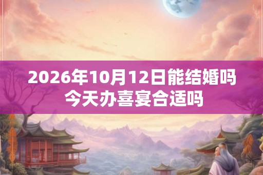 2026年10月12日能结婚吗 今天办喜宴合适吗