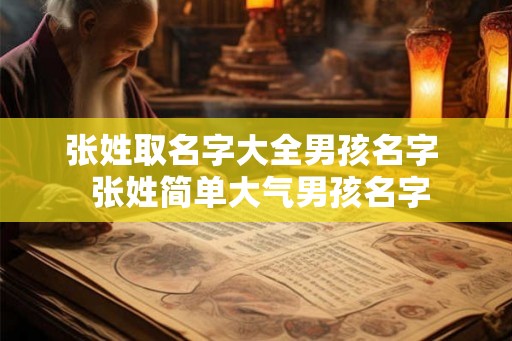 张姓取名字大全男孩名字  张姓简单大气男孩名字