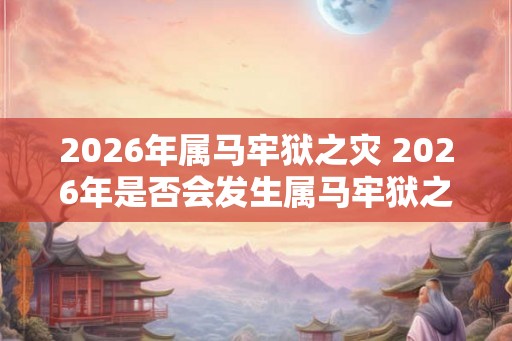 2026年属马牢狱之灾 2026年是否会发生属马牢狱之灾