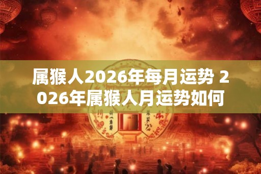 属猴人2026年每月运势 2026年属猴人月运势如何