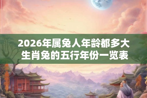 2026年属兔人年龄都多大 生肖兔的五行年份一览表 2026年属兔人年龄都多大 生肖兔的五行年份一览表