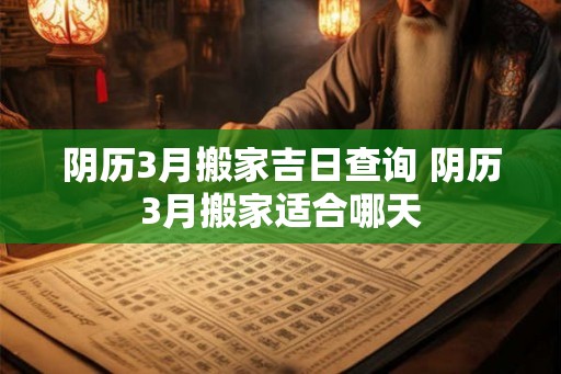 阴历3月搬家吉日查询 阴历3月搬家适合哪天