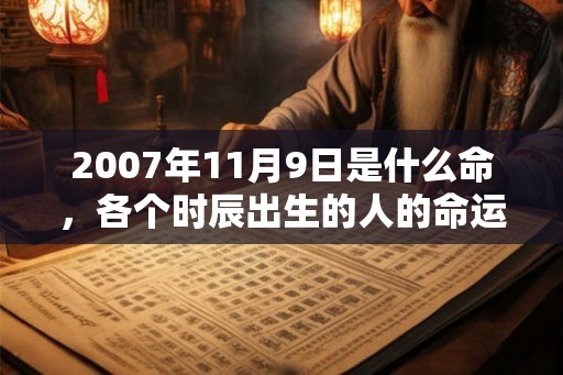 2007年11月9日是什么命，各个时辰出生的人的命运