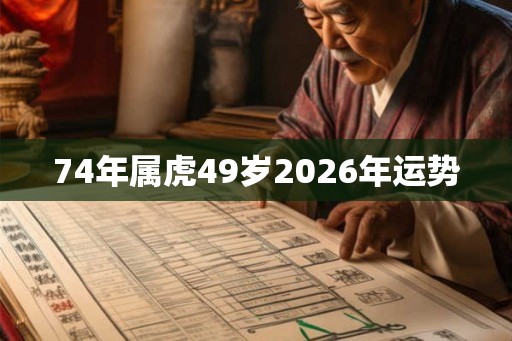 74年属虎49岁2026年运势