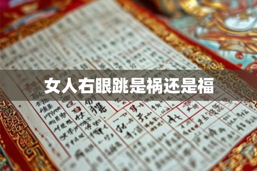 女人右眼跳是祸还是福