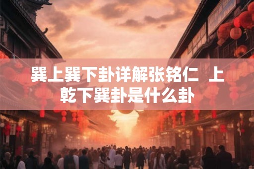 巽上巽下卦详解张铭仁  上乾下巽卦是什么卦