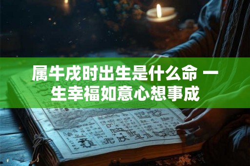 属牛戌时出生是什么命 一生幸福如意心想事成
