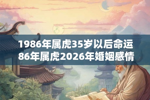 1986年属虎35岁以后命运 86年属虎2026年婚姻感情如何
