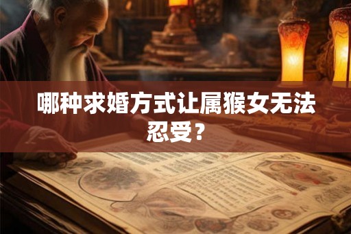 哪种求婚方式让属猴女无法忍受？