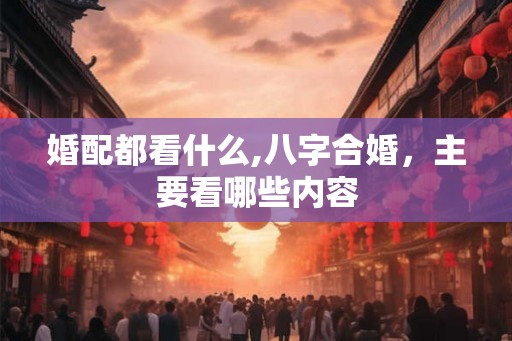 婚配都看什么,八字合婚，主要看哪些内容