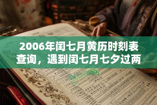 2006年闰七月黄历时刻表查询，遇到闰七月七夕过两次？