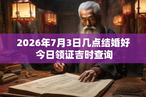 2026年7月3日几点结婚好 今日领证吉时查询
