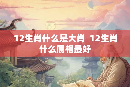 12生肖什么是大肖  12生肖什么属相最好