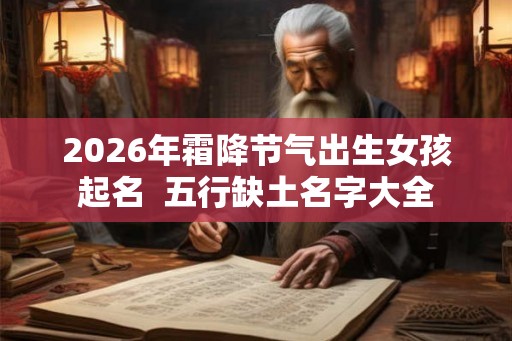 2026年霜降节气出生女孩起名  五行缺土名字大全