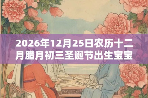 2026年12月25日农历十二月腊月初三圣诞节出生宝宝起名字