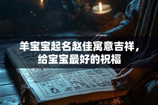 羊宝宝起名赵佳寓意吉祥，给宝宝最好的祝福