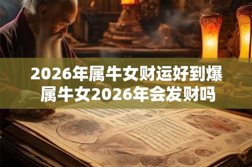 2026年属牛女财运好到爆 属牛女2026年会发财吗 2026年属牛女财运好到爆 属牛女2026年会发财吗