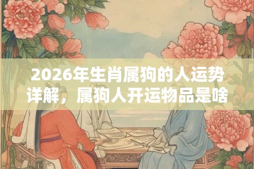 2026年生肖属狗的人运势详解，属狗人开运物品是啥？